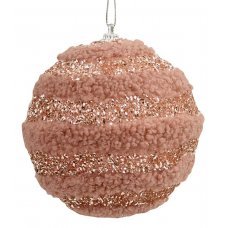 Χριστουγεννιάτικη Μπάλα Ροζ (8cm)